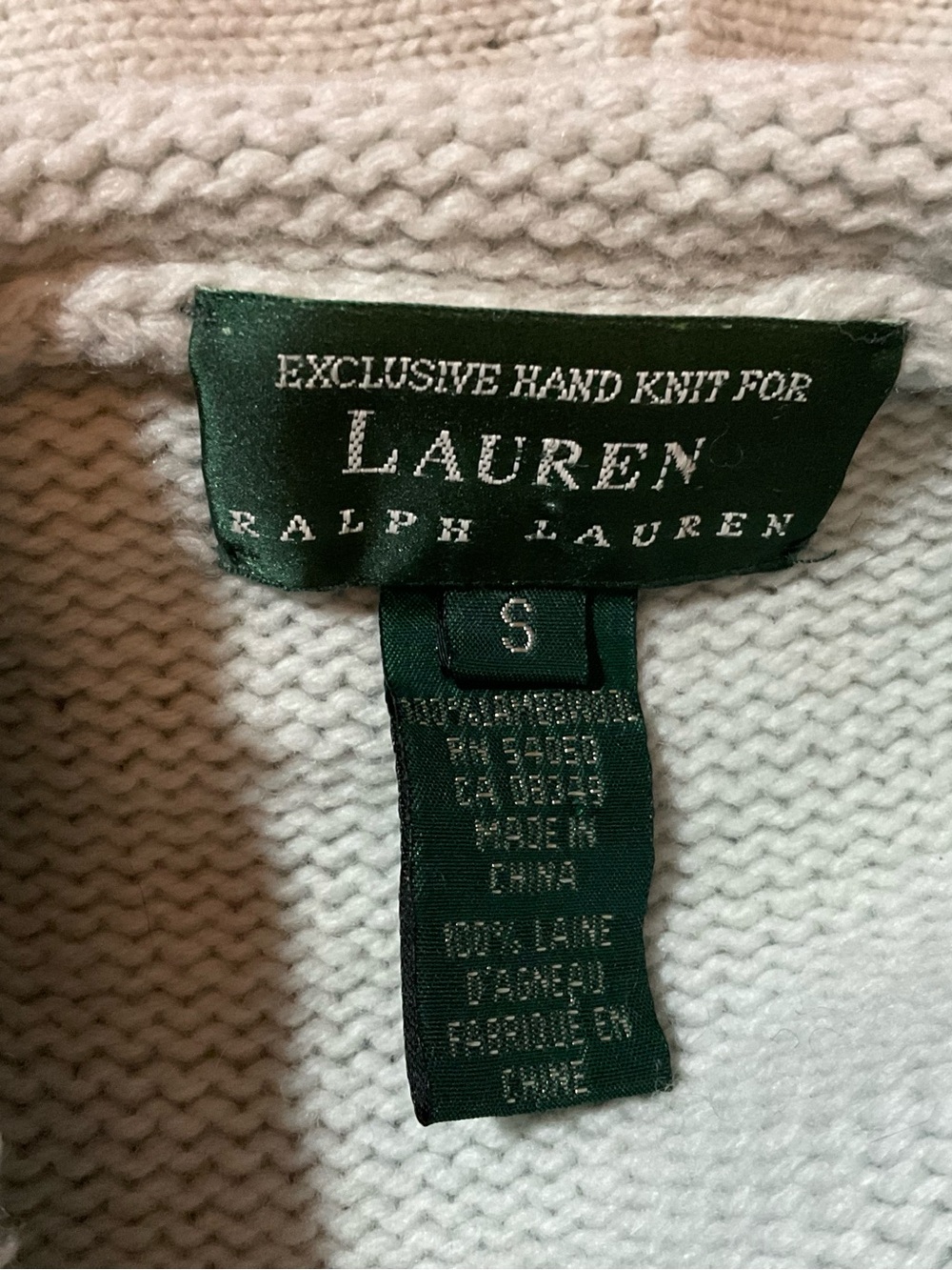Ralph Lauren Cream Vintage Winter Scene  Zip-Neck Hooded Sweater - Picture 3 of 3